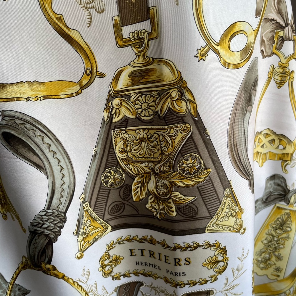 Hermès Silk Scarf Etriers By Francoise De La Perriere. - Picture 12 of 16